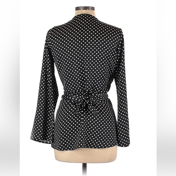 Veronica M - black and white polka dot wrap blouse - Picture 2 of 2